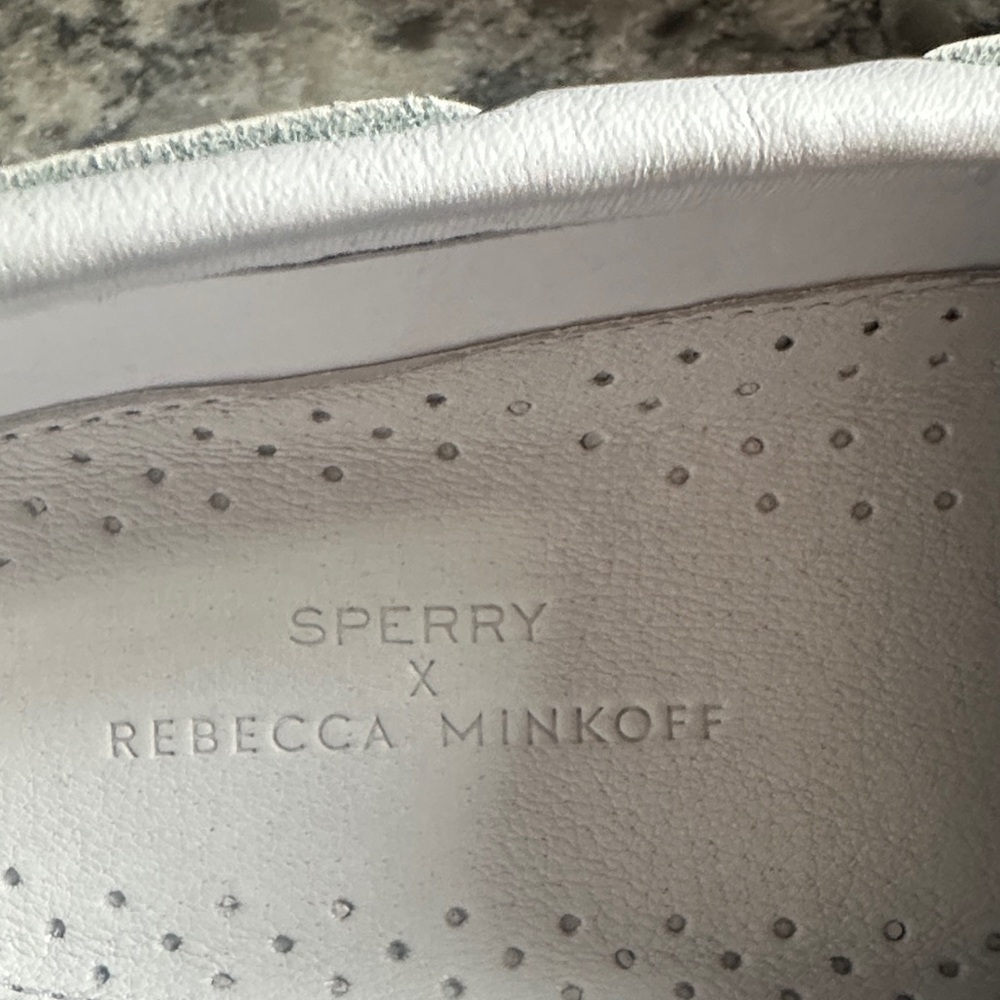 Rebecca Minkoff White Loafers with Silver Accents - Picture 2 of 6